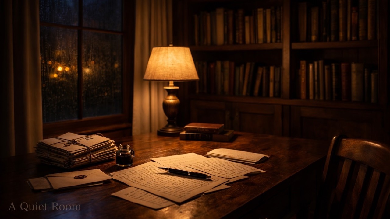 Rainy Night Writing Letters ✉️ | 3 Hours of Rain Sounds for Deep Focus | in A Quiet Room