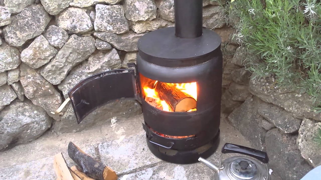 Gas bottle woodburner