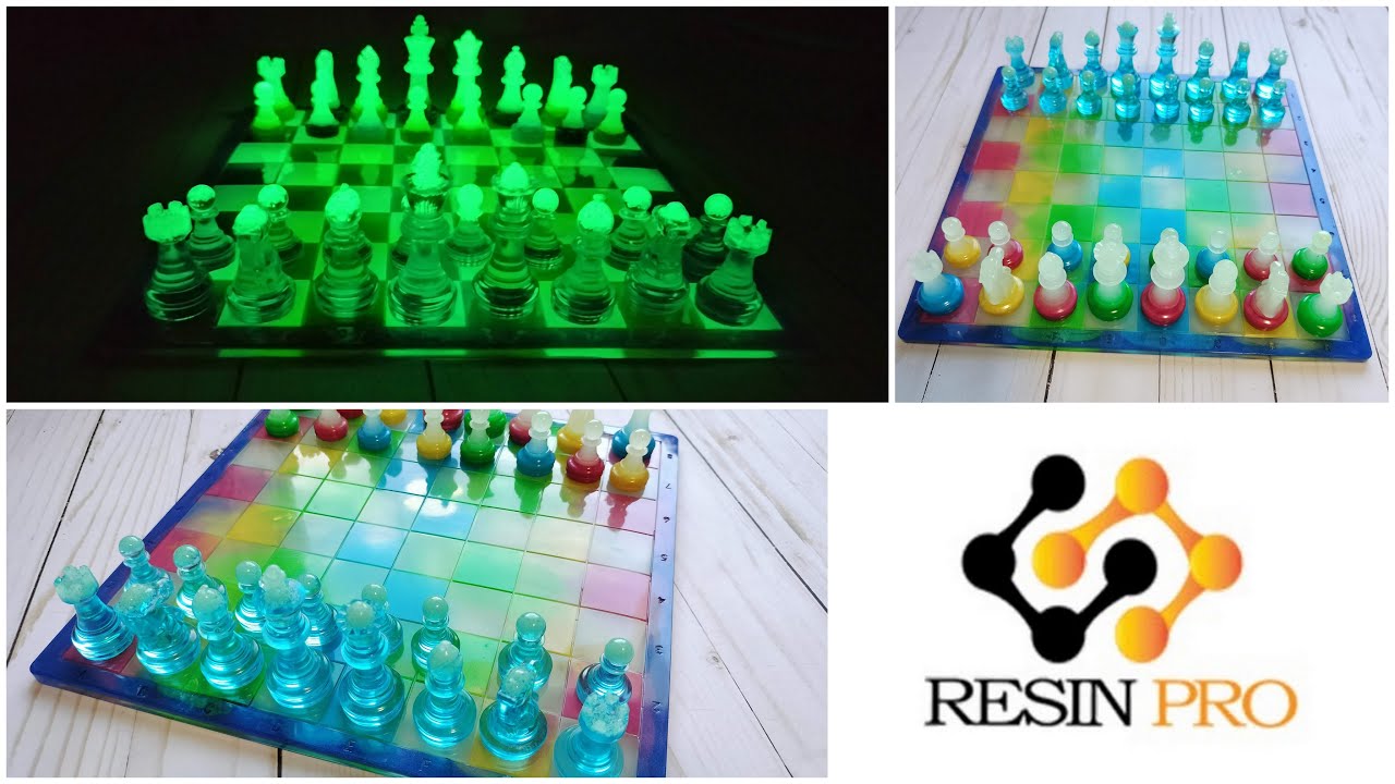Tutorial tablero fluorescente con resina. Chess resin. Colaboración Resin Pro.
