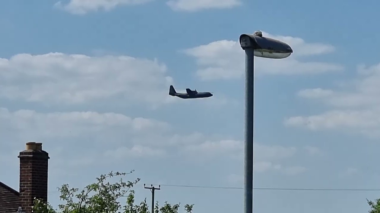 C130 Hercules fly over of Marshalls Cambridge 14,06,2023