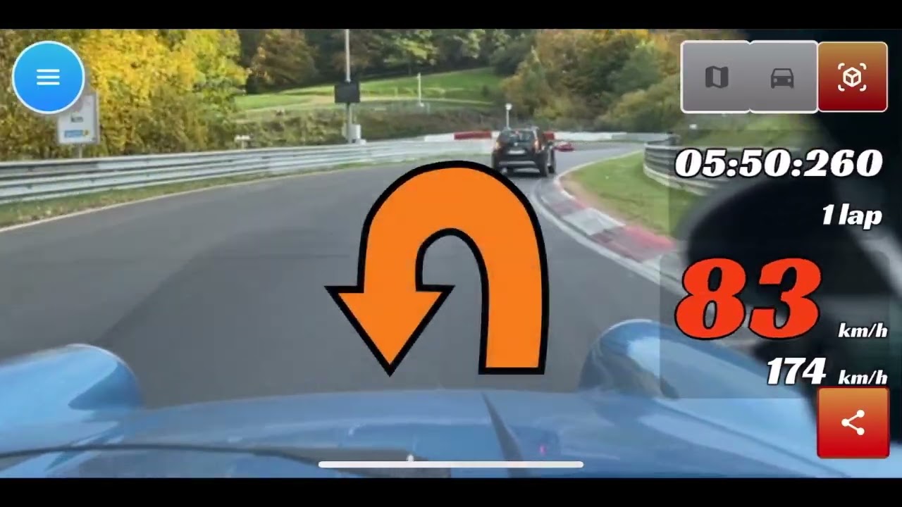 Pacenotes App with Augmented Reality Mode on Nordschleife