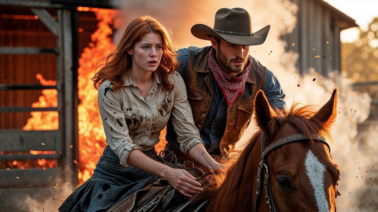A Woman Was Locked In A Barn As Flames Rose, The Cowboy Rode Through Smoke And Carried Her Out