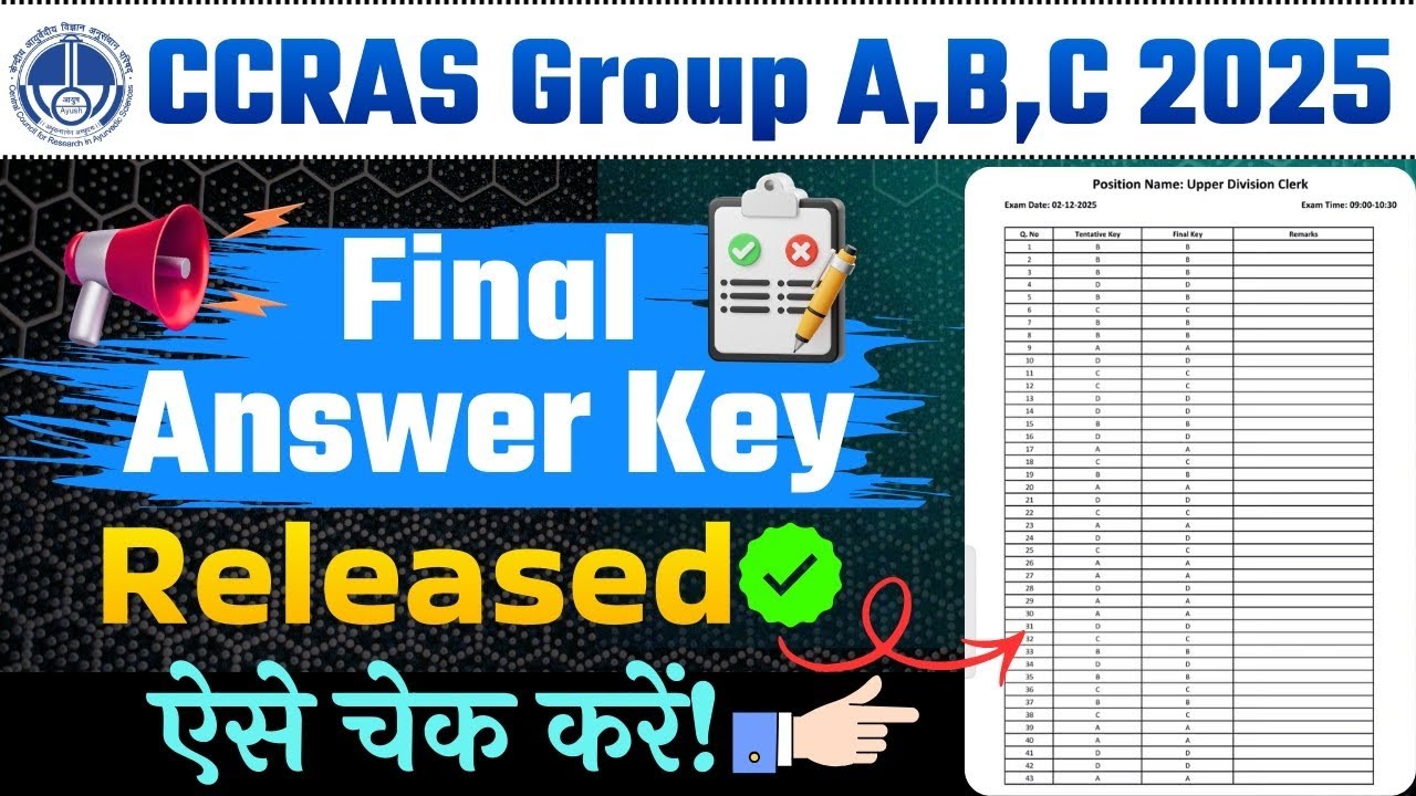 📢CCRAS 2025 Big Update! Revised Answer Key & Objection Status Released