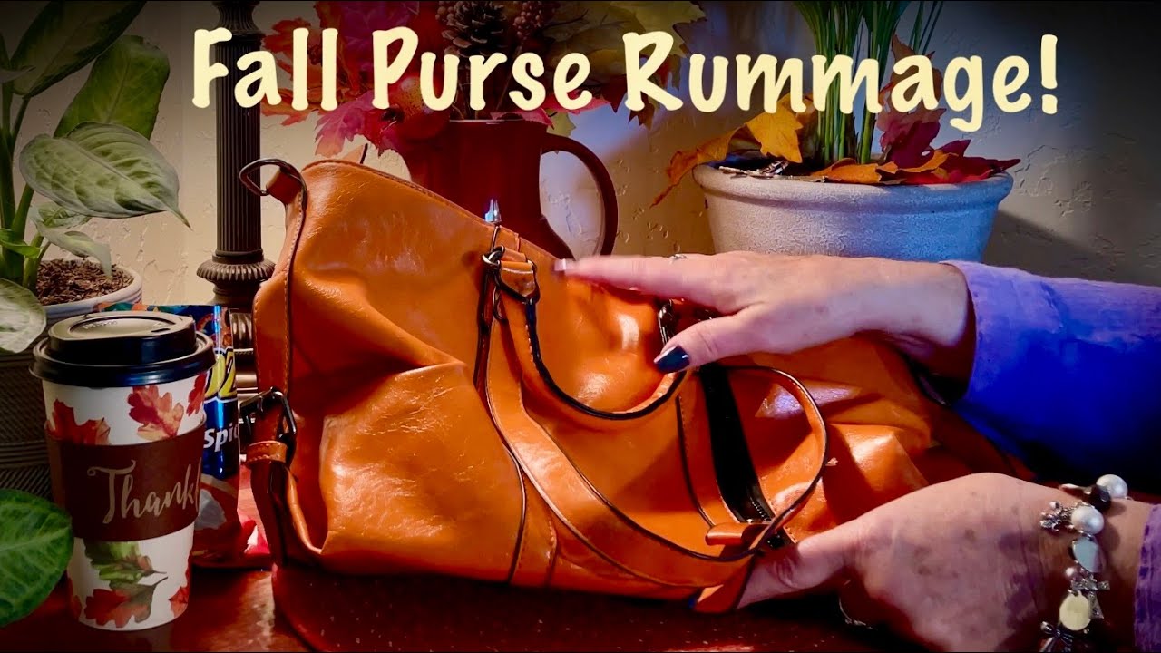 Purse rummage/switch from summer to fall!🍁(No talking version) ASMR (No tapping)