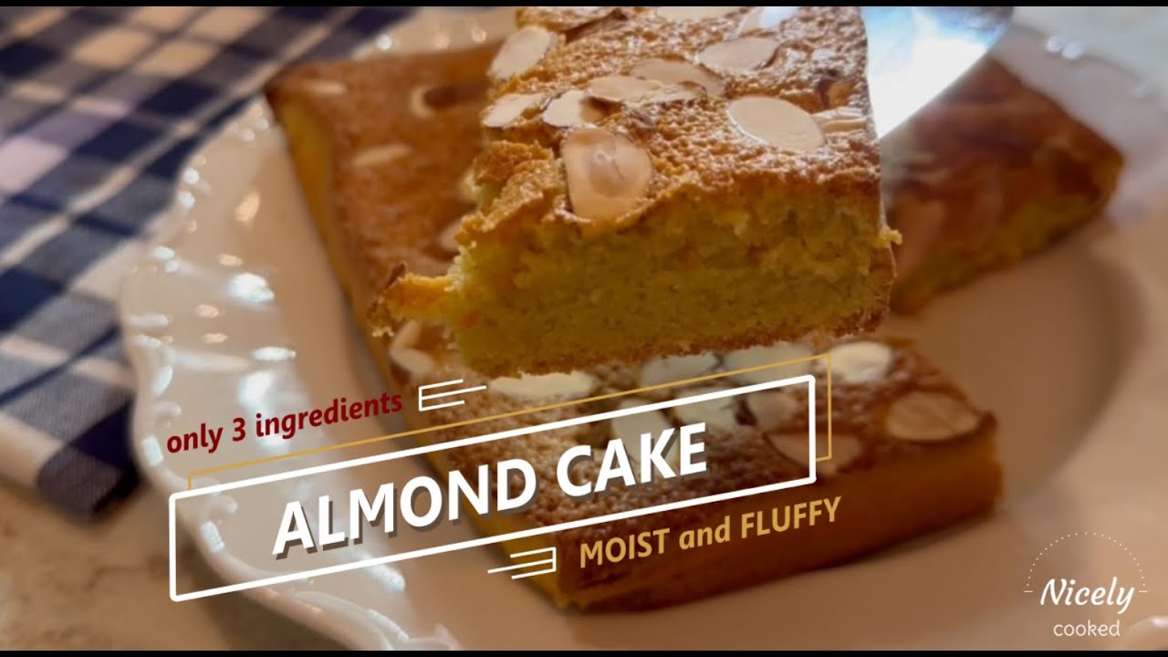 3-ingredient-Almond Cake: Moist, Fluffy, Fragrant