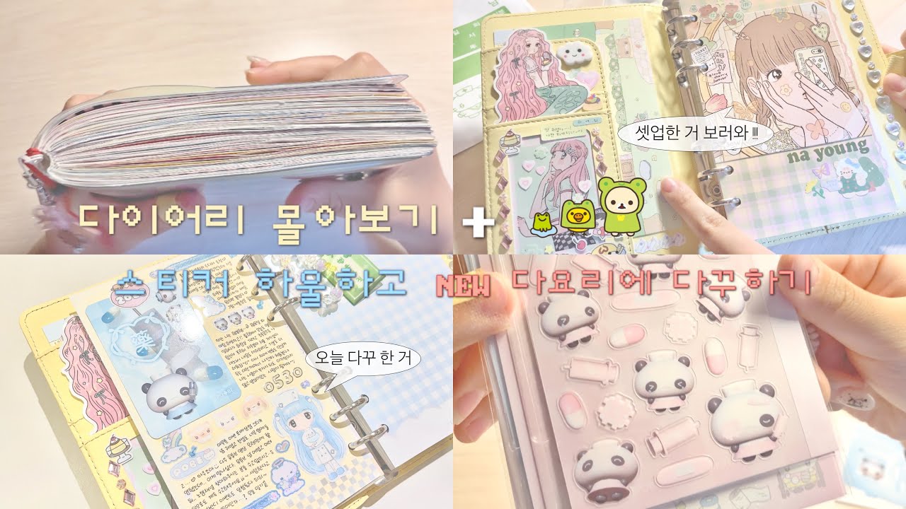 [이것저것] 다요리 한 권 드디어 다 채웠다♪(´ε｀ ) わ~~ | 다이어리 몰아보기 | 포베상점 하울하고 귀여운 스티코로 다꾸까지 ⭐️ | 육공 다이어리