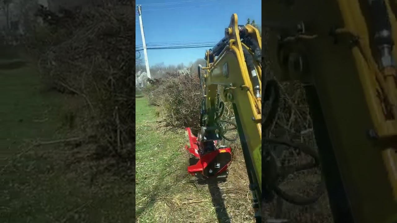 Cat 302.7 running the flail mulcher