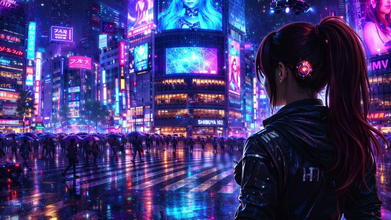 1 Hour Shibuya Night Crossing | Cyberpunk Ambient