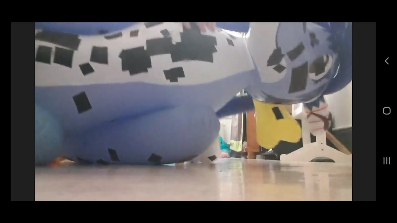 RIDE my inflatable dragon after a good  overinflate it