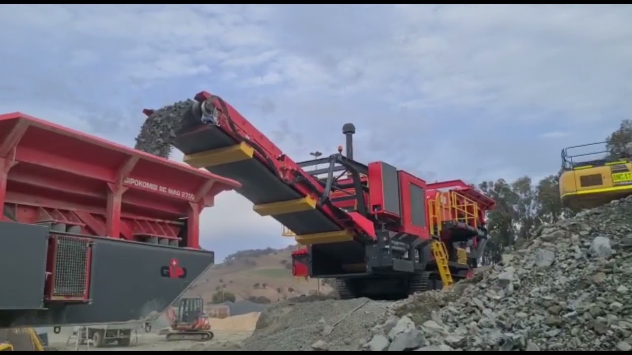 JAW CRUSHER -  GIPO B1370 Jaw Crusher making  RMS spec DGB 20mm with GIPO Mag 2700 VSI