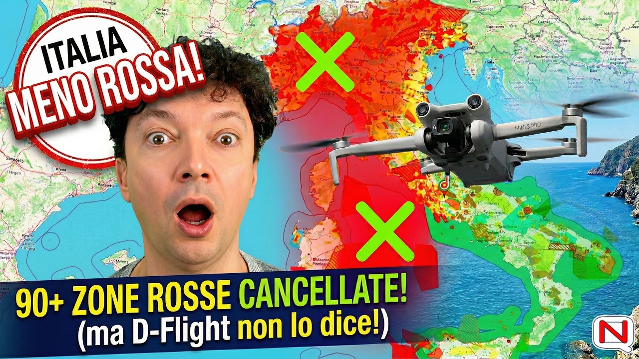 DRONI: ENAC ha cancellato 90+ ZONE ROSSE (ma D-Flight no)