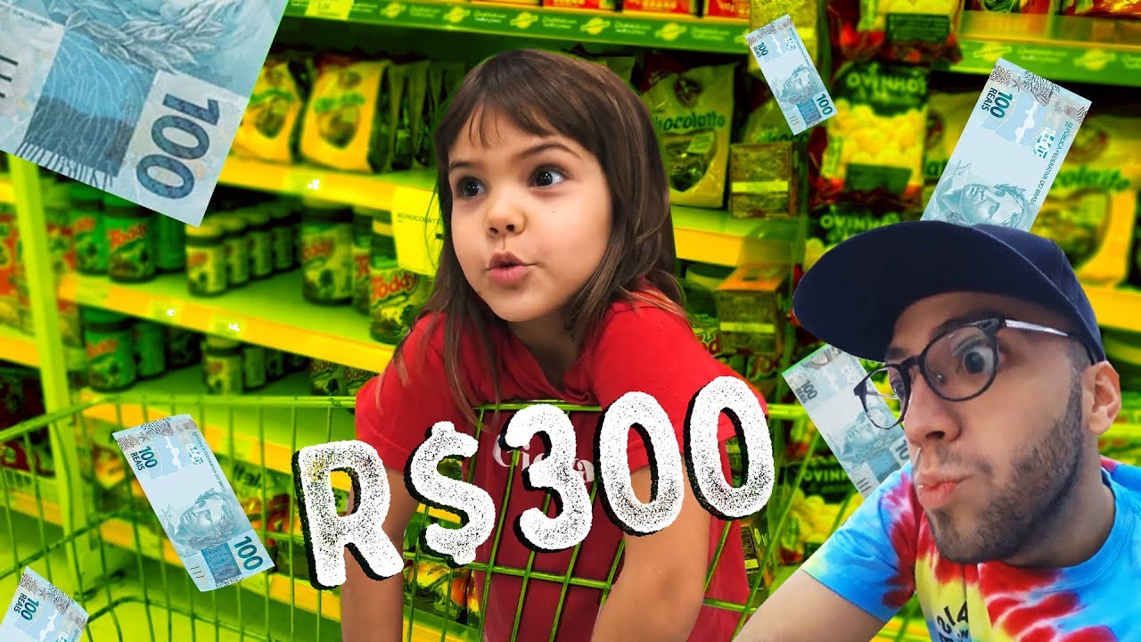 DEI 300 REAIS PRAS CRIANÇAS GASTAREM NO SUPERMERCADO!!!
