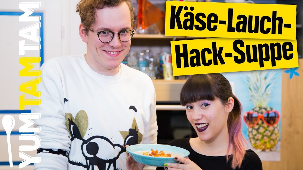 Käse-Hack-Lauch-Suppe // mit Bacon-Topping // #yumtamtam