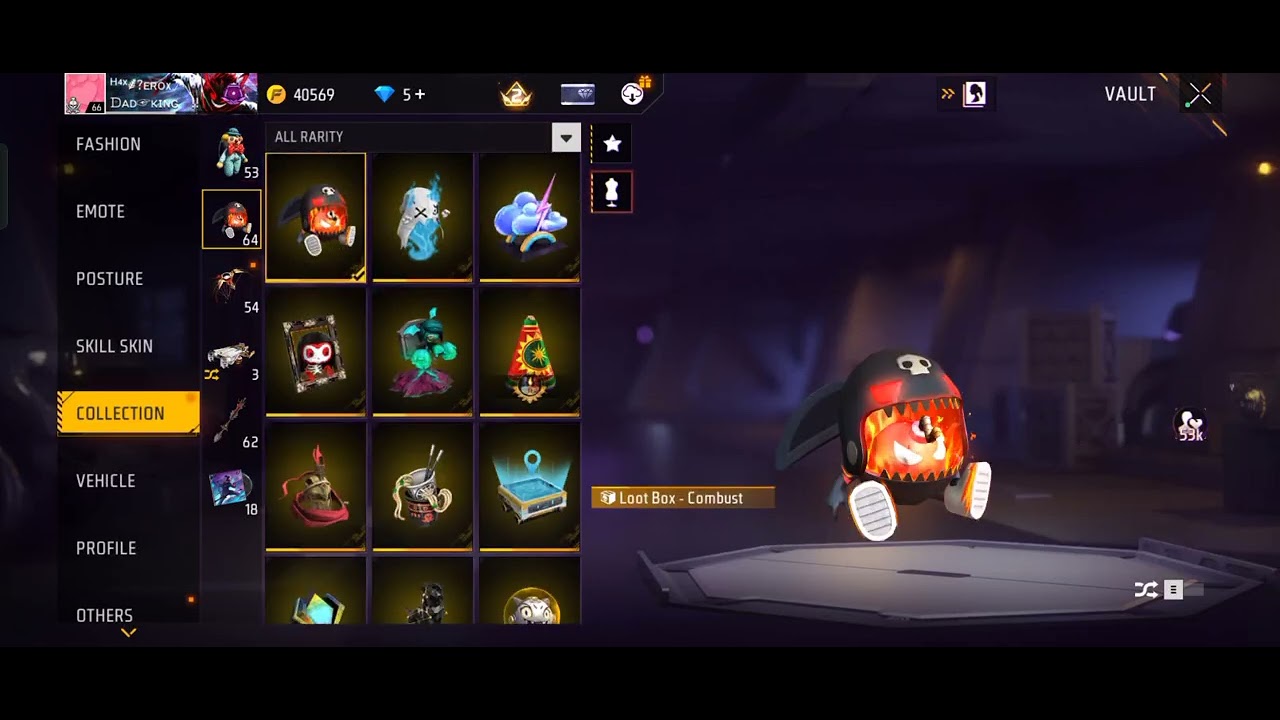 Free fire id for price 2500 rupees only prime level 2 33emotes and 4evo guns 97 bundle 66 level 