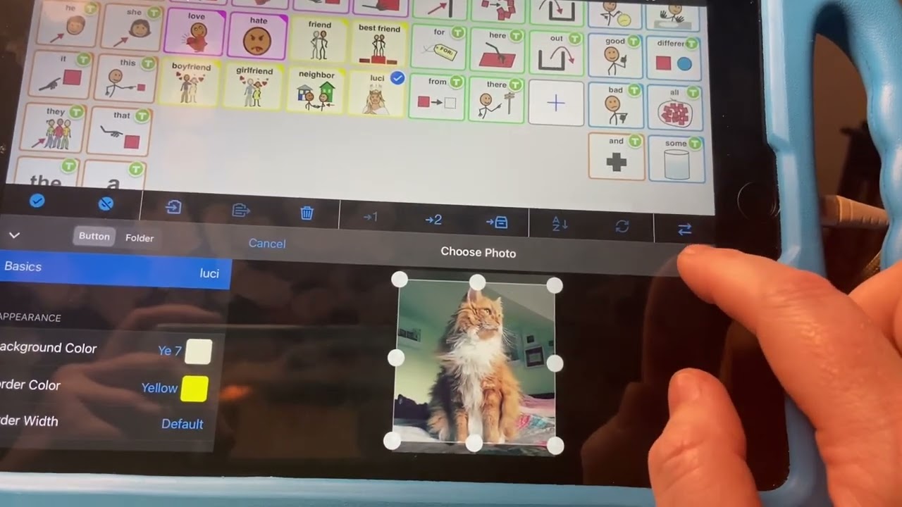 Editing and adding buttons on Proloquo2go