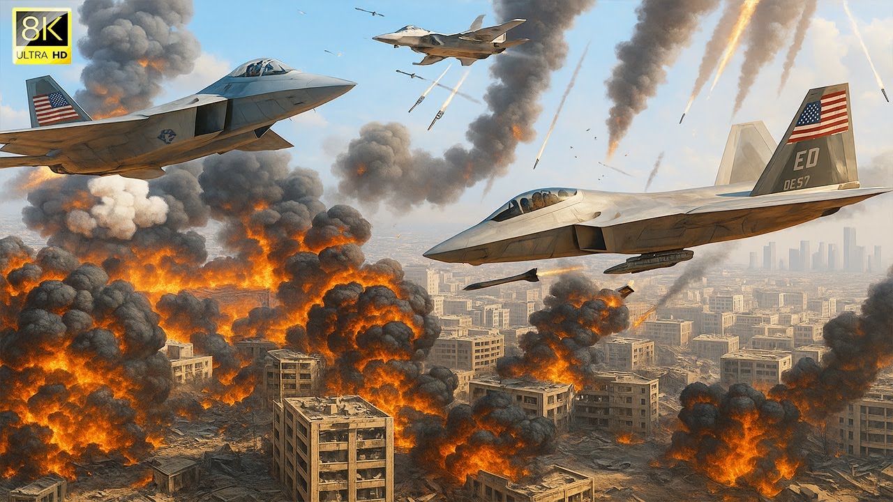Иран в шоке F 22 Raptor США уничтожил командный центр за секунды!