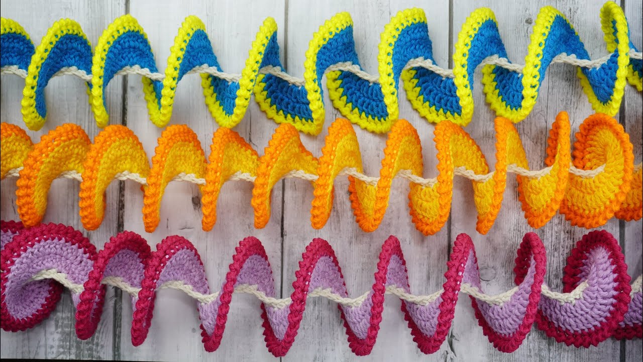 ESPIRAL DE VIENTO O MOLINILLO DE VIENTO TEJIDO A CROCHET, FACILES DE HACER🧶🌀