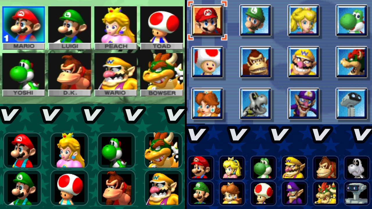 Что, если бы состав ВСЕХ игр Mario Kart был как в Double Dash