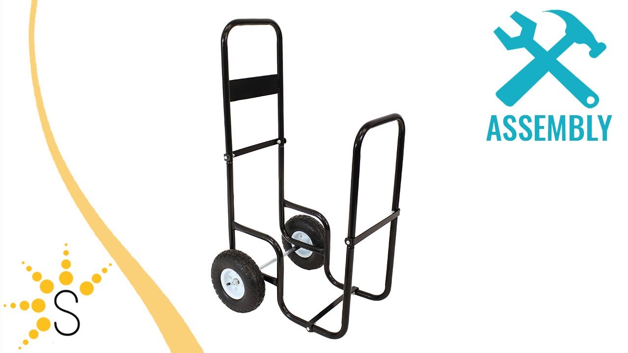 Sunnydaze Heavy-Duty Firewood Log Cart with Wheels - QX-FLC