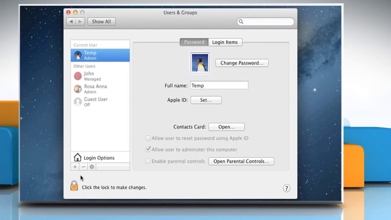 How to create new user account with parental controls on Mac&reg; OS X&trade;