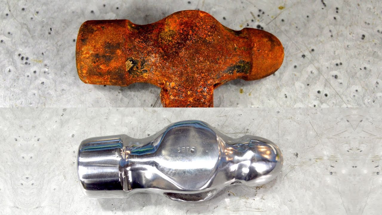 Eliminar oxido, pulido a espejo  || Old Rusty Hammer Restoration