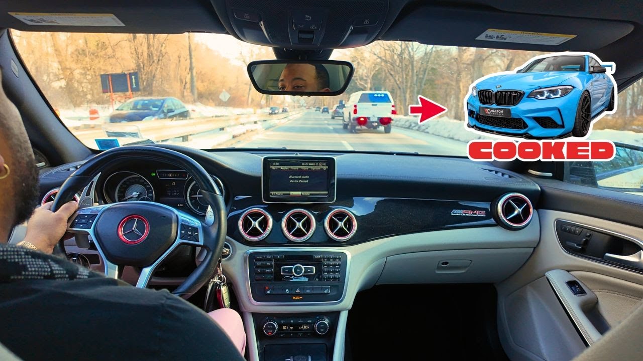 BMW M2 thought it could outrun a cop...  👀 | CLA45 AMG POV DRIVE