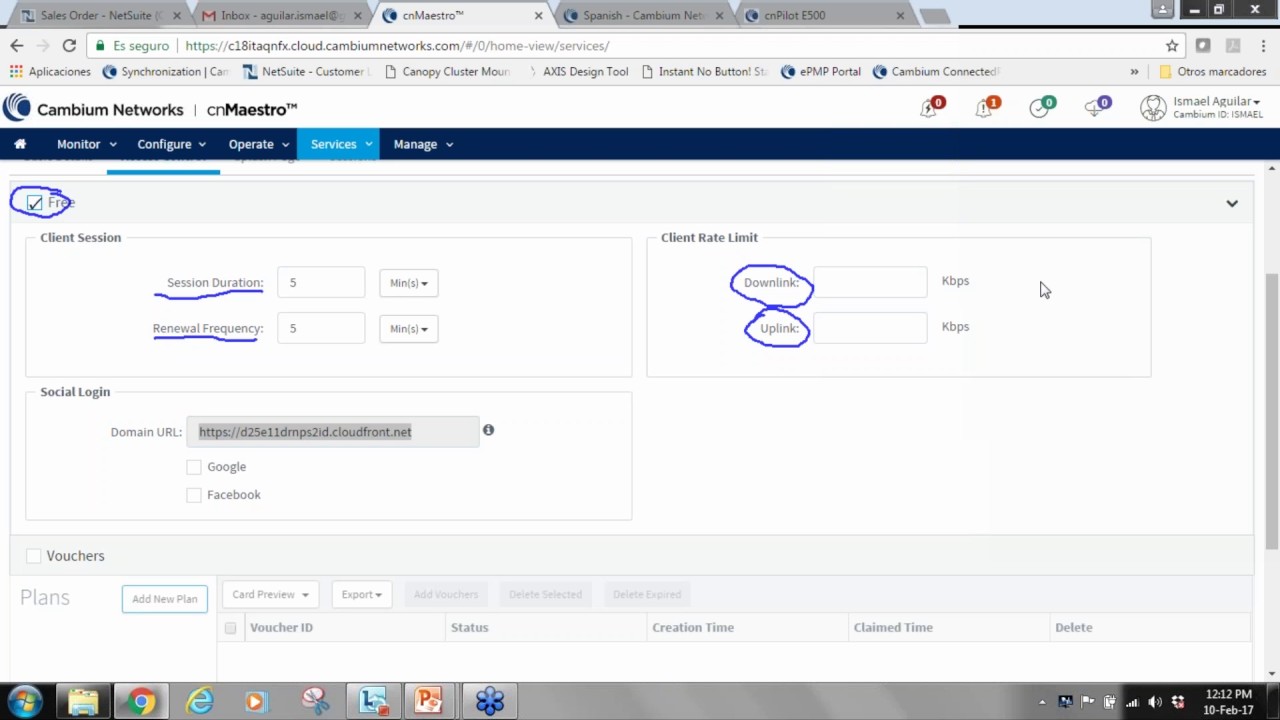 cnMaestro configuration en Espanol