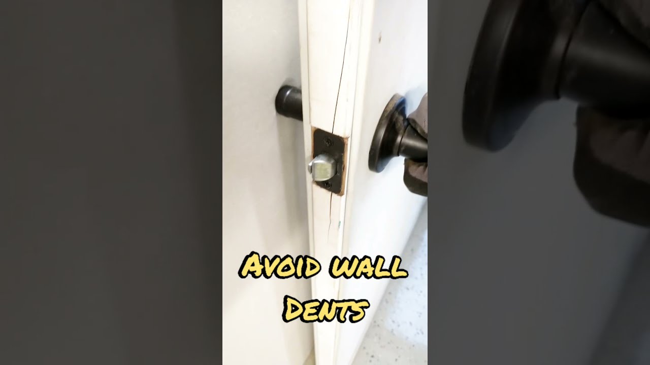 Tool Tips Install Door Hinge Stop Protect Walls TikTok #tooltips #lifehacks