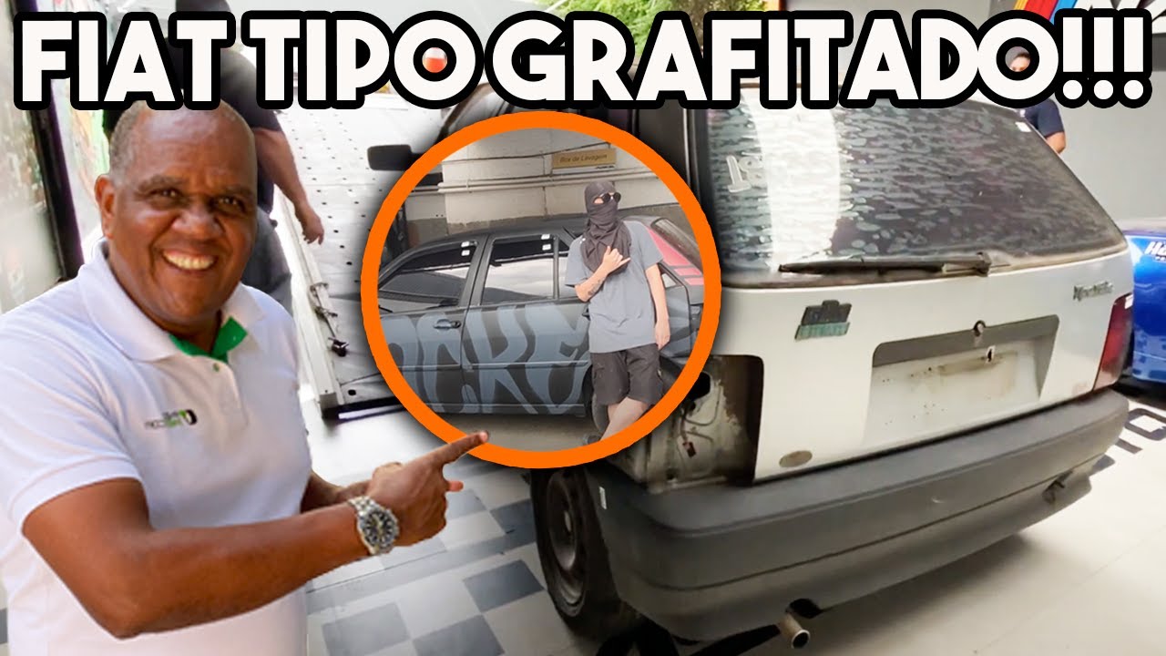 FIAT TIPO GRAFITADO!?😱🤔 BANHO DE TINTA PRETO FOSCO A CÉU ABERTO!!