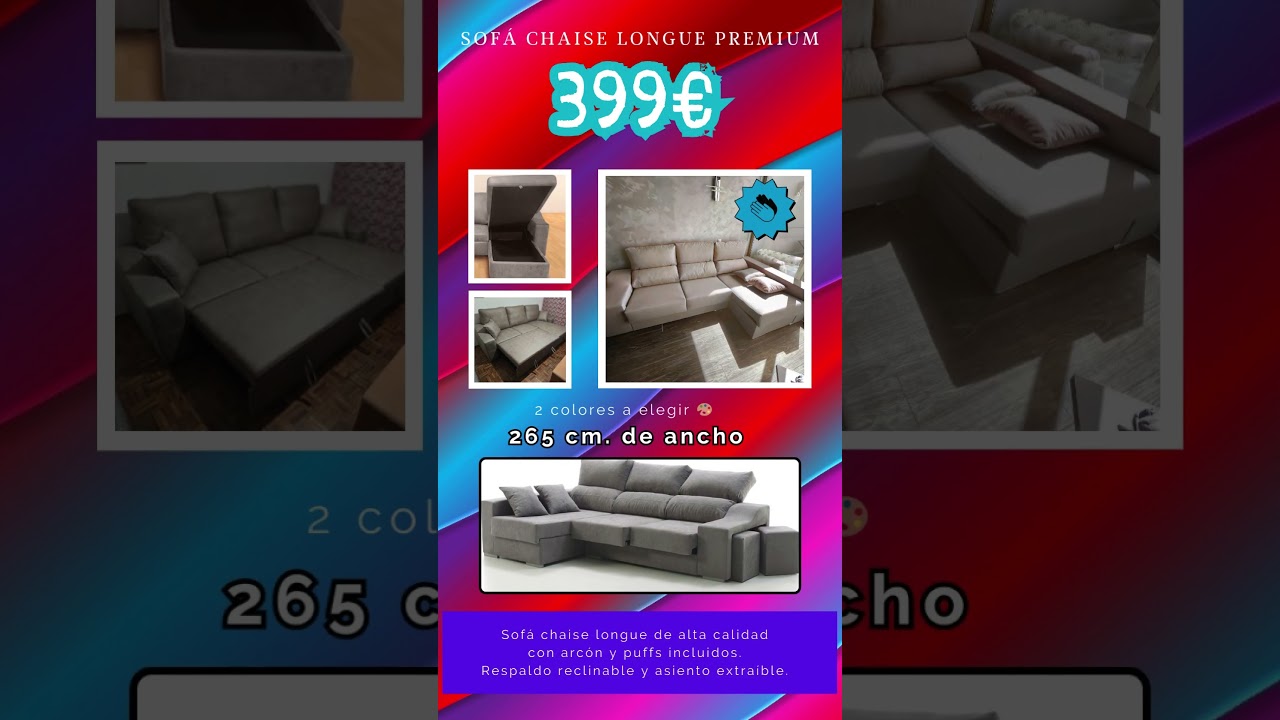 Sof&aacute; Chaise longue premium  #sofas