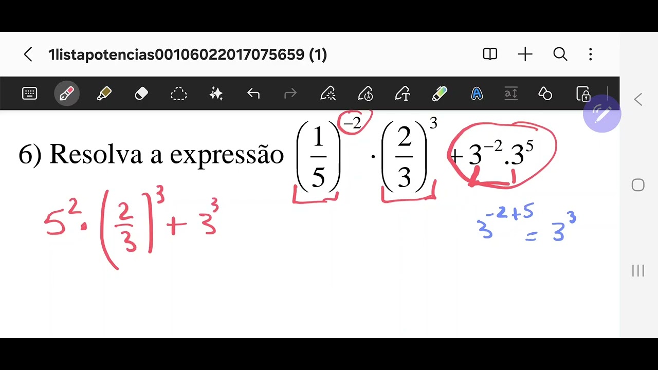AULA:05 EXPRESSÕES DE POTENCIAÇÃO FRACIONÁRIO #matemática #básico #potenciação 