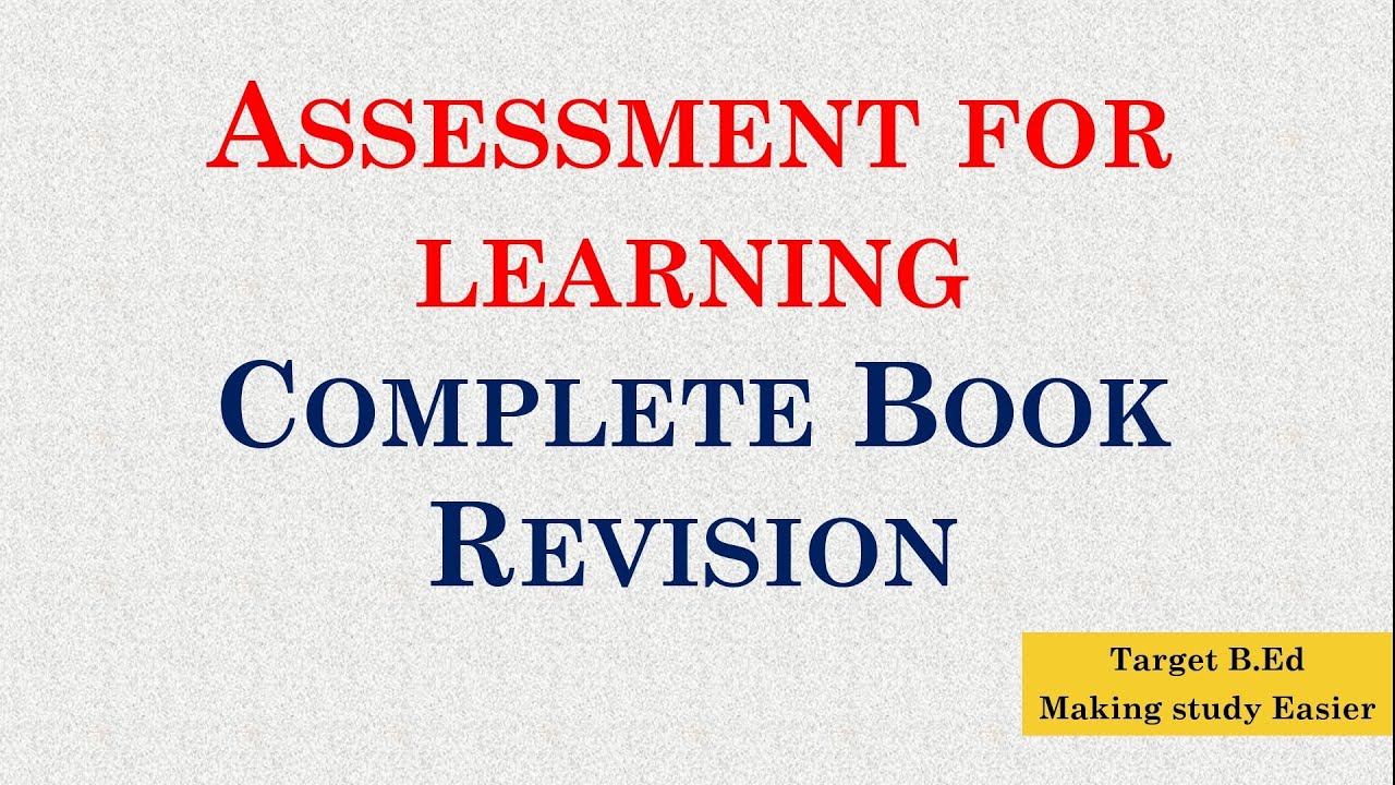 Assessment for Learning Complete Book Revision