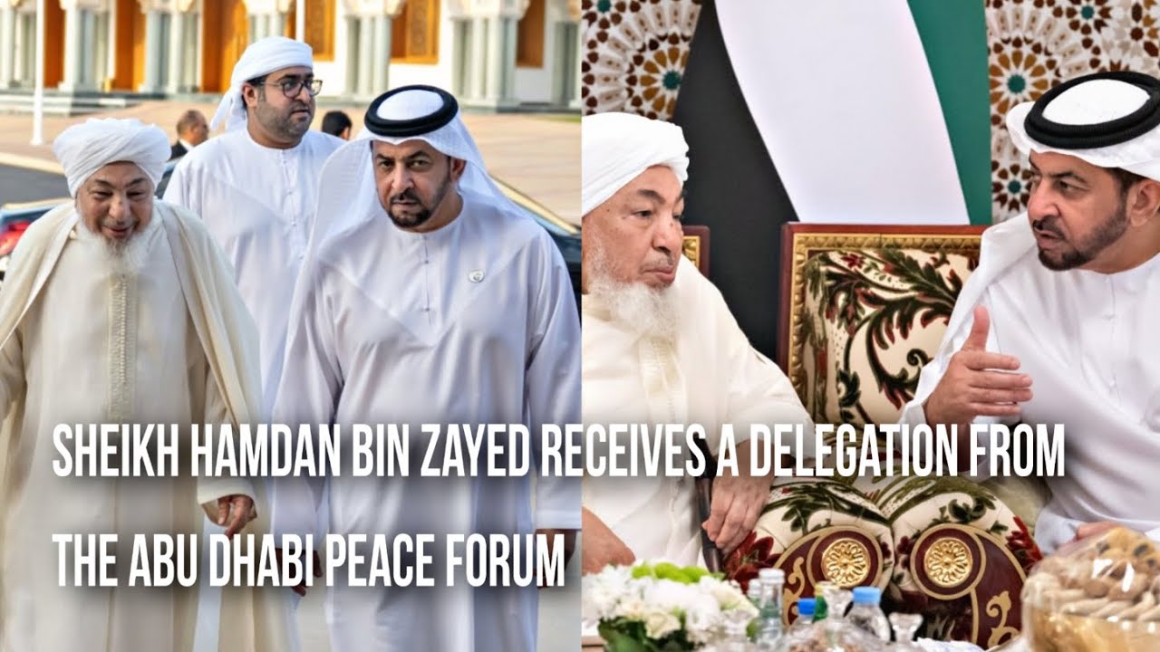 Sheikh Hamdan bin Zayed receives a delegation from the Abu Dhabi Peace Forum