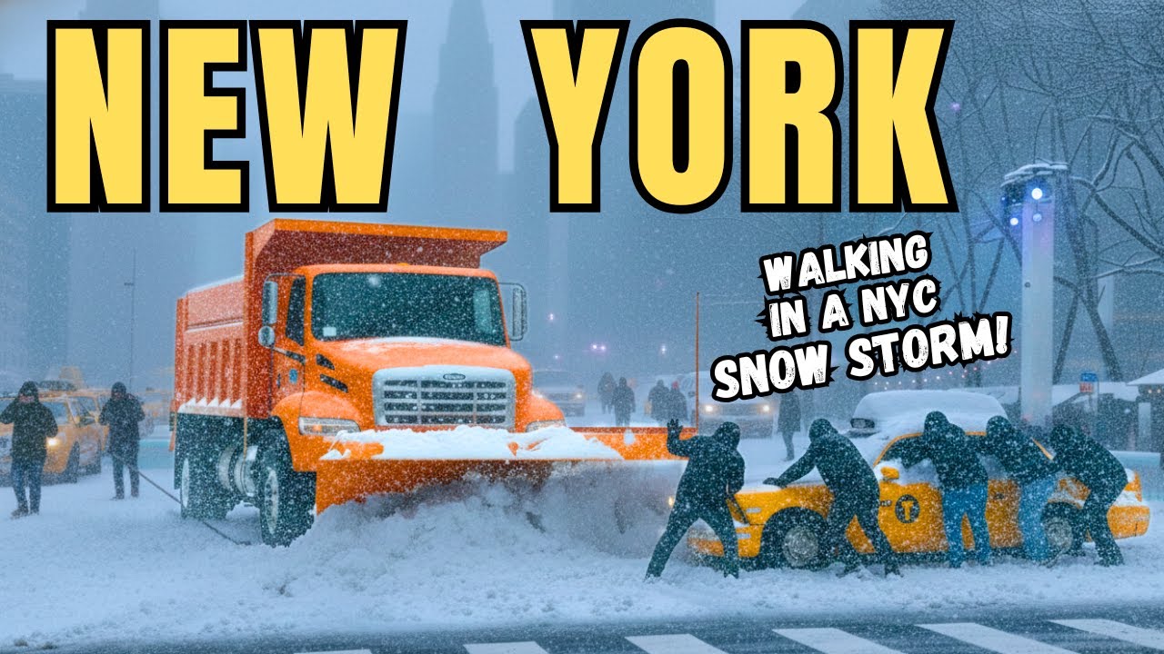 ❄️ NYC SNOW STORM 2025 ☃️ Walking Midtown Manhattan & Rockefeller Center in HEAVY SNOW 🌨️
