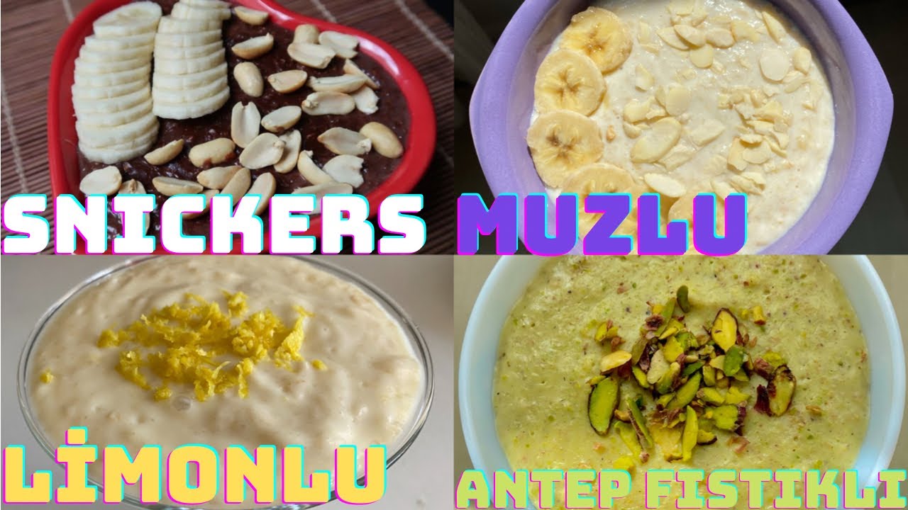4 FARKLI YULAF LAPASI TARİFİ 3|Püf Noktaları| Muzlu,Limonlu,Snickers Tadında, Antep Fıstıklı