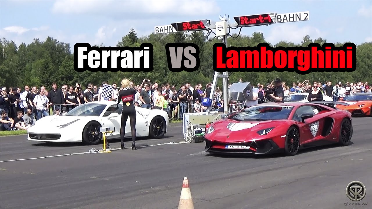 Lamborghini Aventador SV VS Ferrari 458 Italia - DRAG RACE!