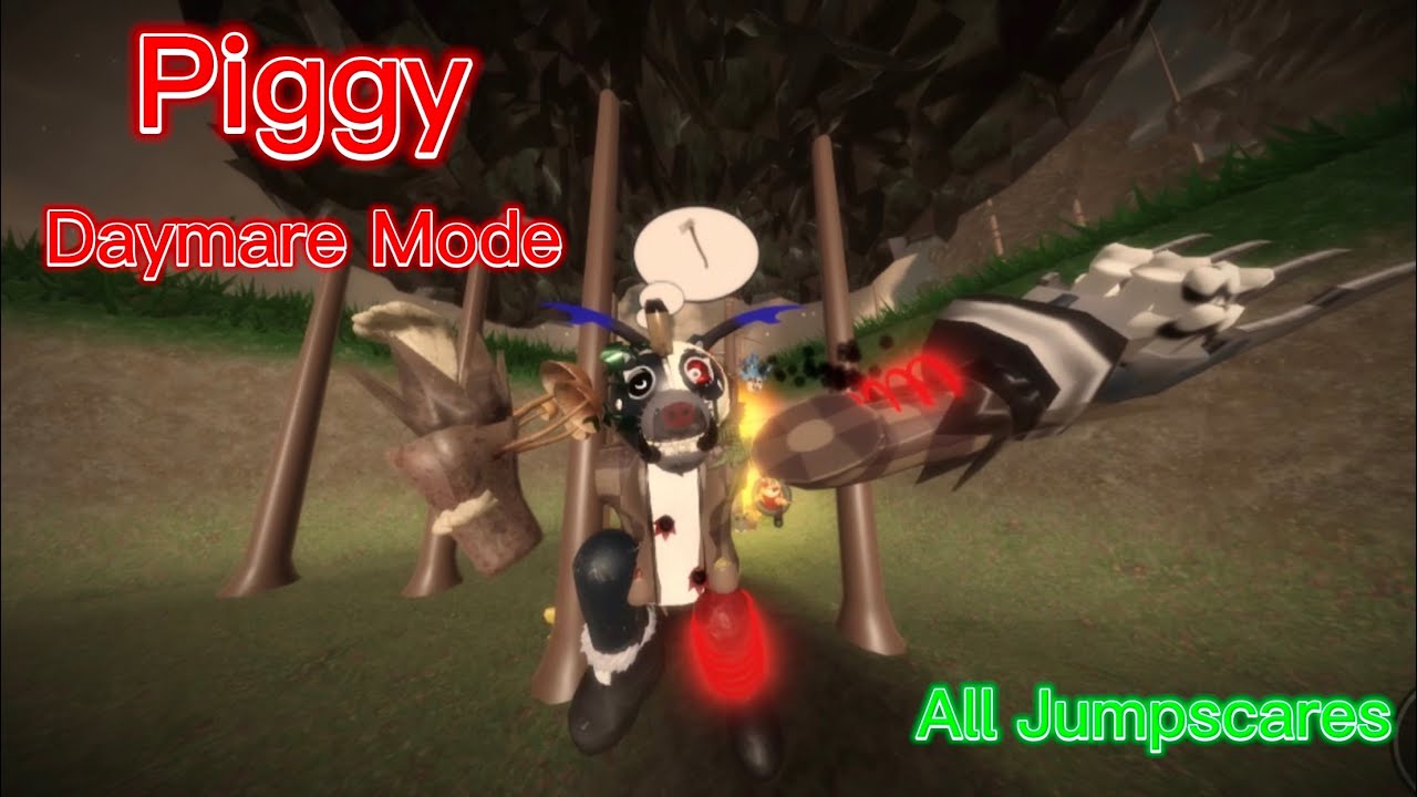 Piggy Daymare Mode! All Jumpscares (House - Forest)