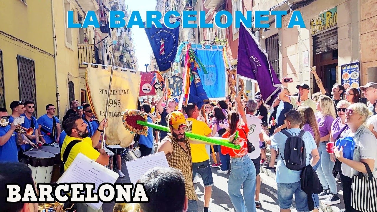 Barceloneta Festa Major 2024 | Desfilada de Banderas Cors Muts | Barcelona, Spain