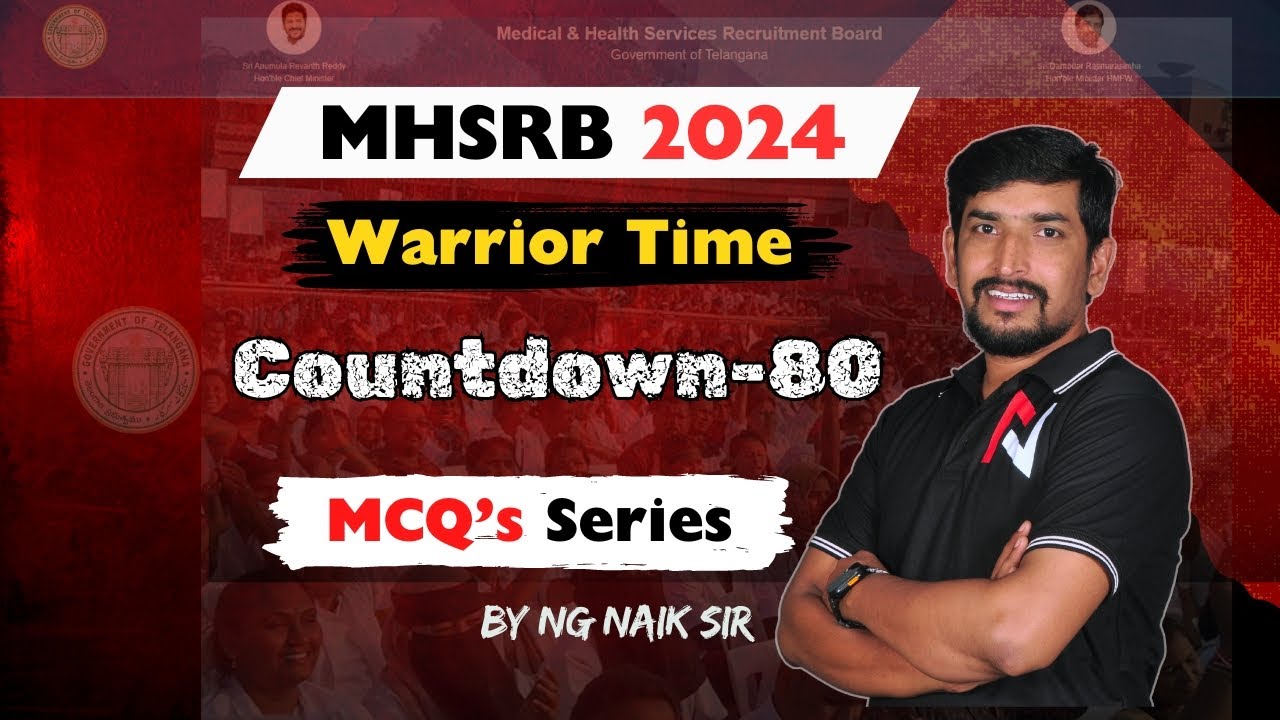 🩺MHSRB 2024 Warrior Time - Countdown:80 Days!🩺Nursing Entrance Exams Telangana:Live Online Coaching🩺