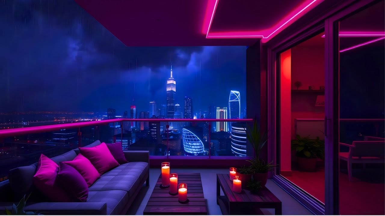 Nocturne After Rain 🌧️ Purple Rain Over the City | Deep Work Ambience