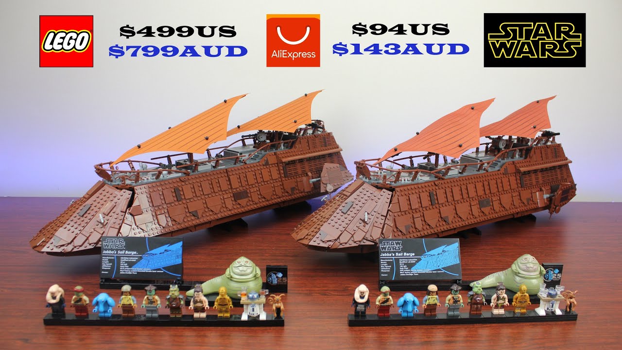 В 5 раз дешевле! Парусная баржа Джабба из Lego Star Wars против копии из AliExpress