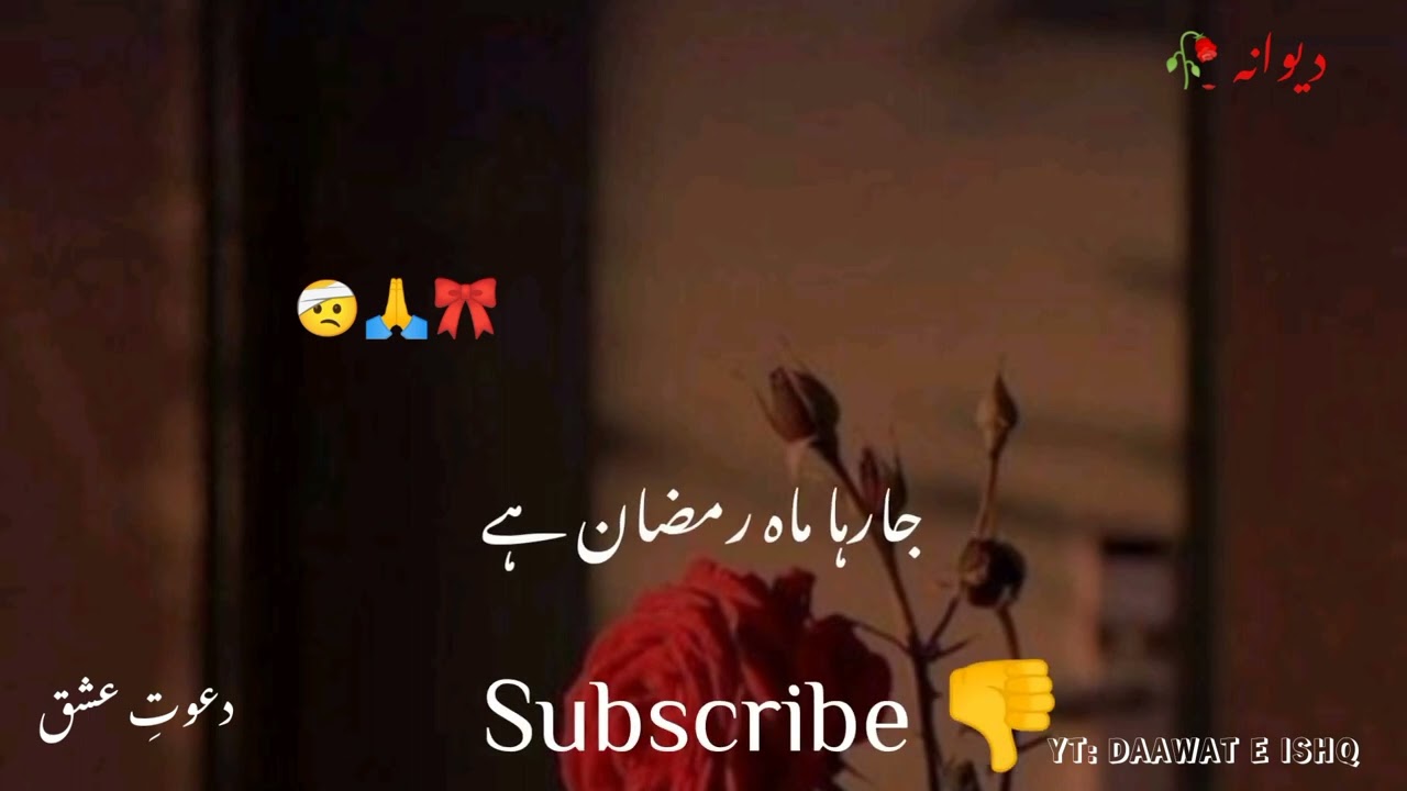 Ramzan(رمضان)🥺🥀 Urdu Deep Lines Poetry/Alvida Ramzan (الوداع رمضان)/Daawat e ishq