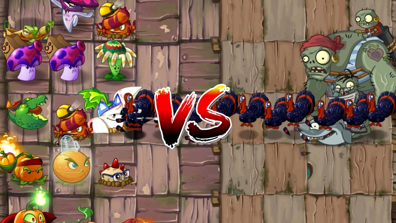 PvZ 2 - Random Team plant Vs Turkey & Gagantuar Zombies - Which side will win ?#pvzgameplay #zombie