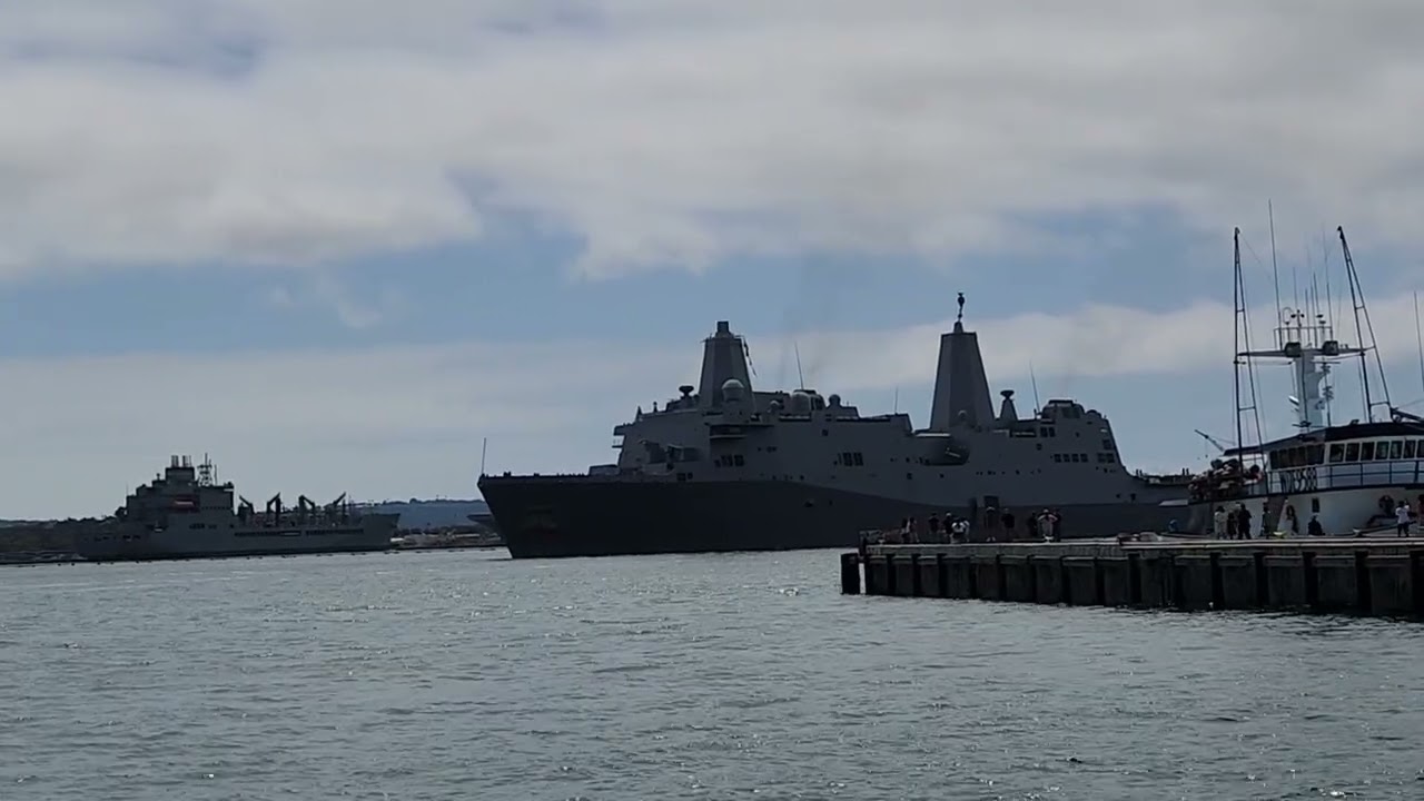 20250718 144456 Seaport Village + big Navy ship