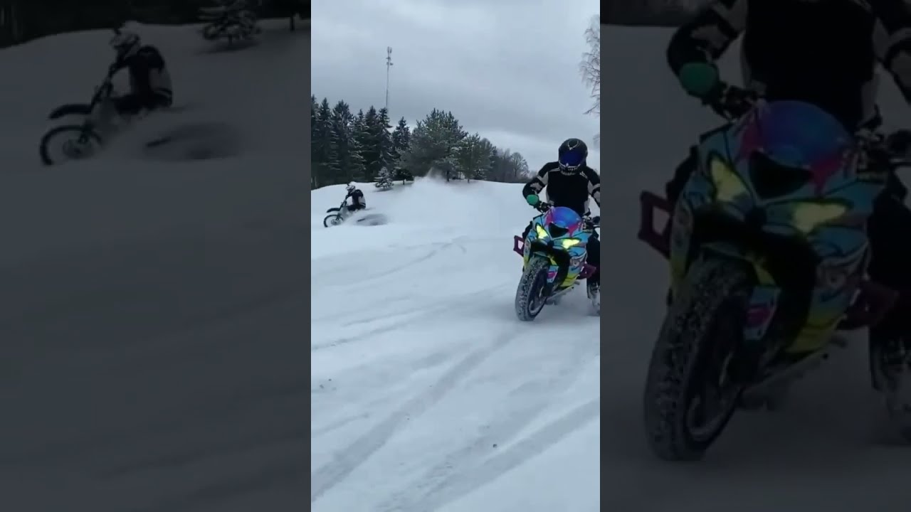 Snowy and Motorcycle 👌