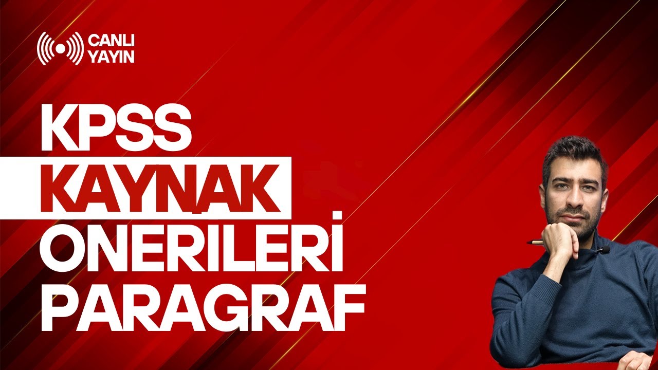 KPSS KAYNAK ÖNERİLERİ -PARAGRAF-