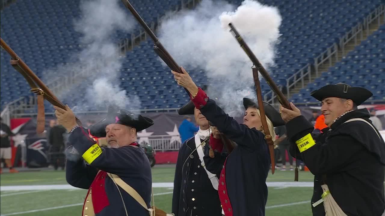 Michelle Beisner-Buck fires musket with Patriots' End Zone Militia 💥