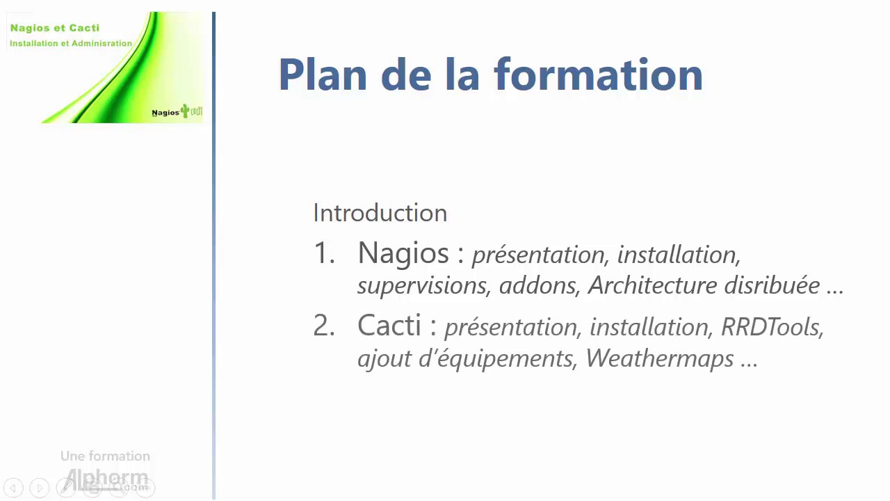 Présentation de la formation Nagios et Cacti : Installation et Administration