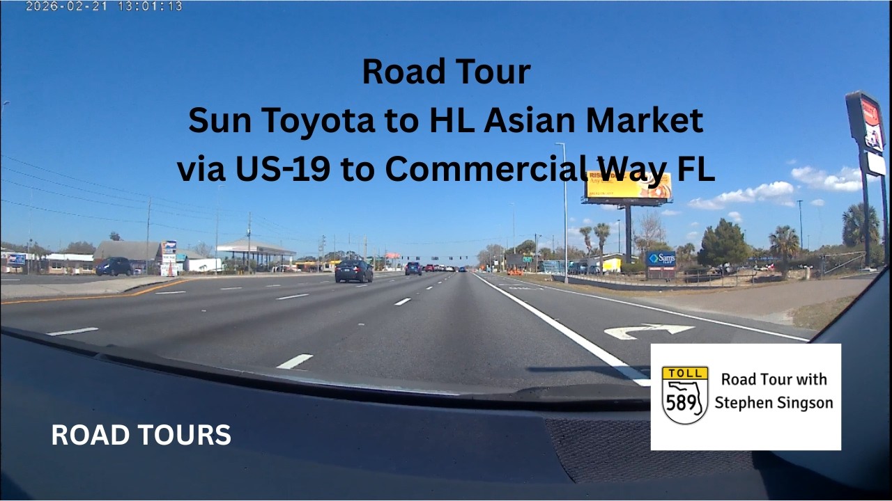 Road Tour Sun Toyota to HL Asian Market via US-19 to Commercial Way FL
