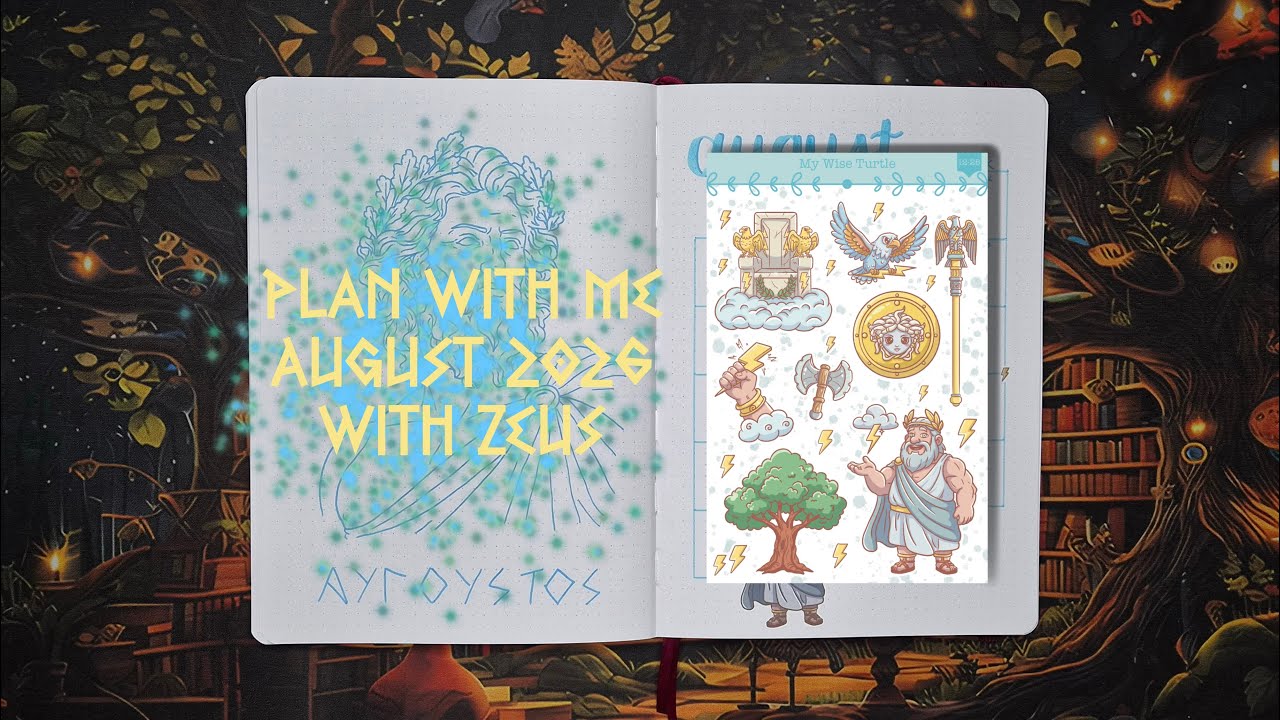 My August BuJo Setup With Zeus ⚡